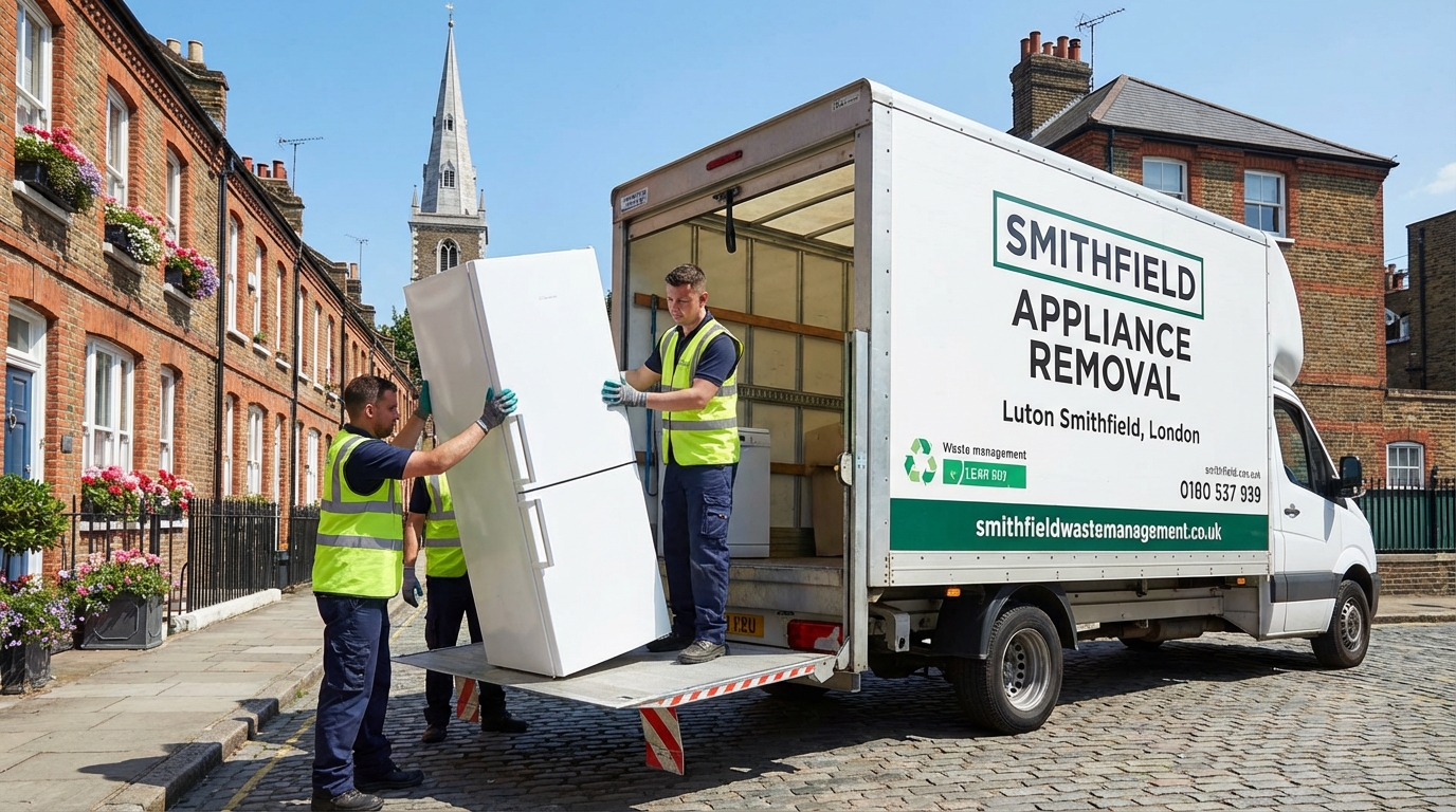 Professional Fridge Removal team in Smithfield loading waste into van