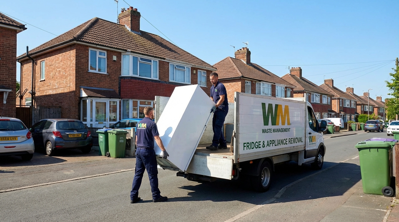 Professional Fridge Removal team in South Yardley loading waste into van