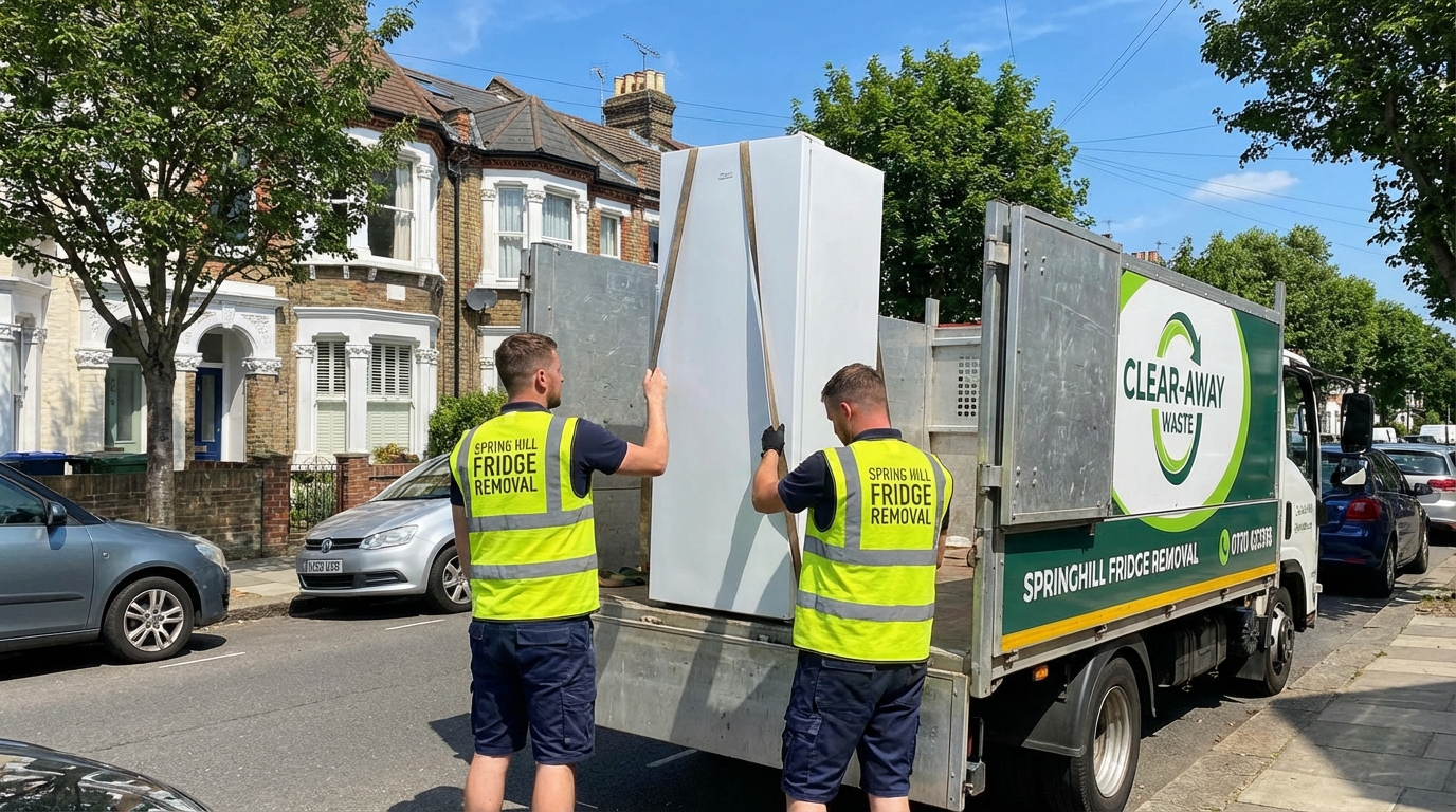 Professional Fridge Removal team in Spring Hill loading waste into van