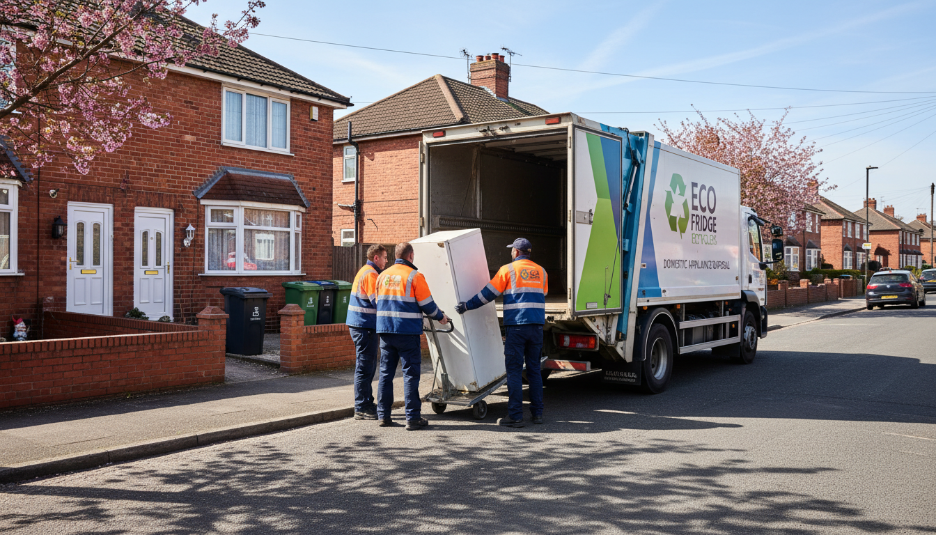Professional Fridge Removal team in Stechford loading waste into van