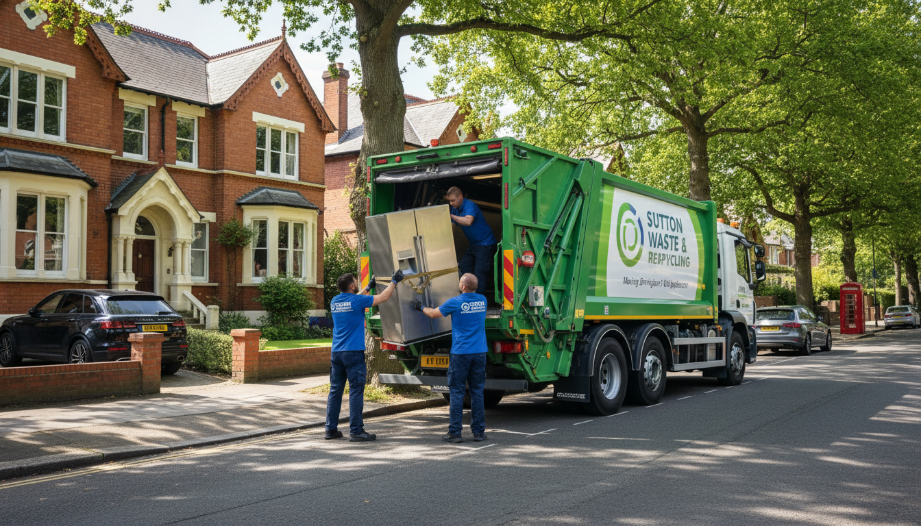 Professional Fridge Removal team in Sutton Four Oaks loading waste into van