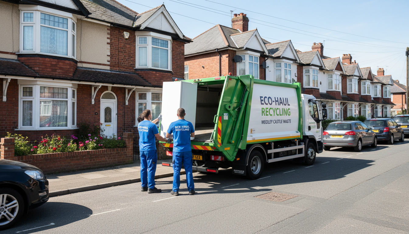 Professional Fridge Removal team in Weoley Castle loading waste into van