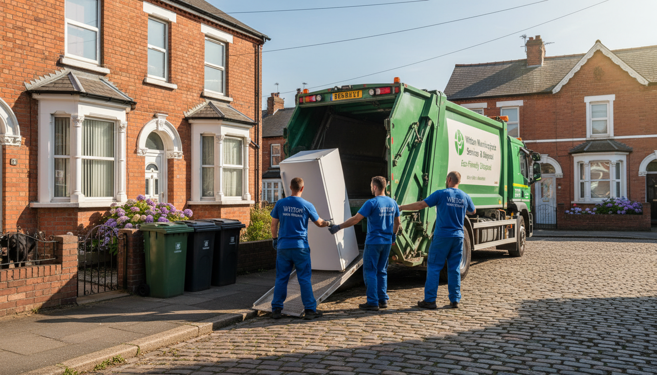Professional Fridge Removal team in Witton loading waste into van