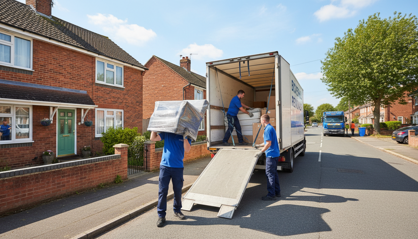 Professional Furniture Removal team in Bickenhill loading waste into van
