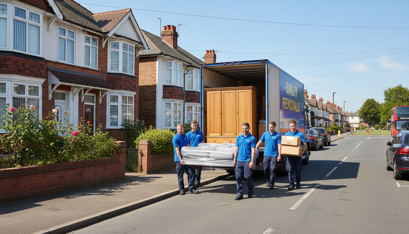 Professional Furniture Removal team in Binley loading waste into van