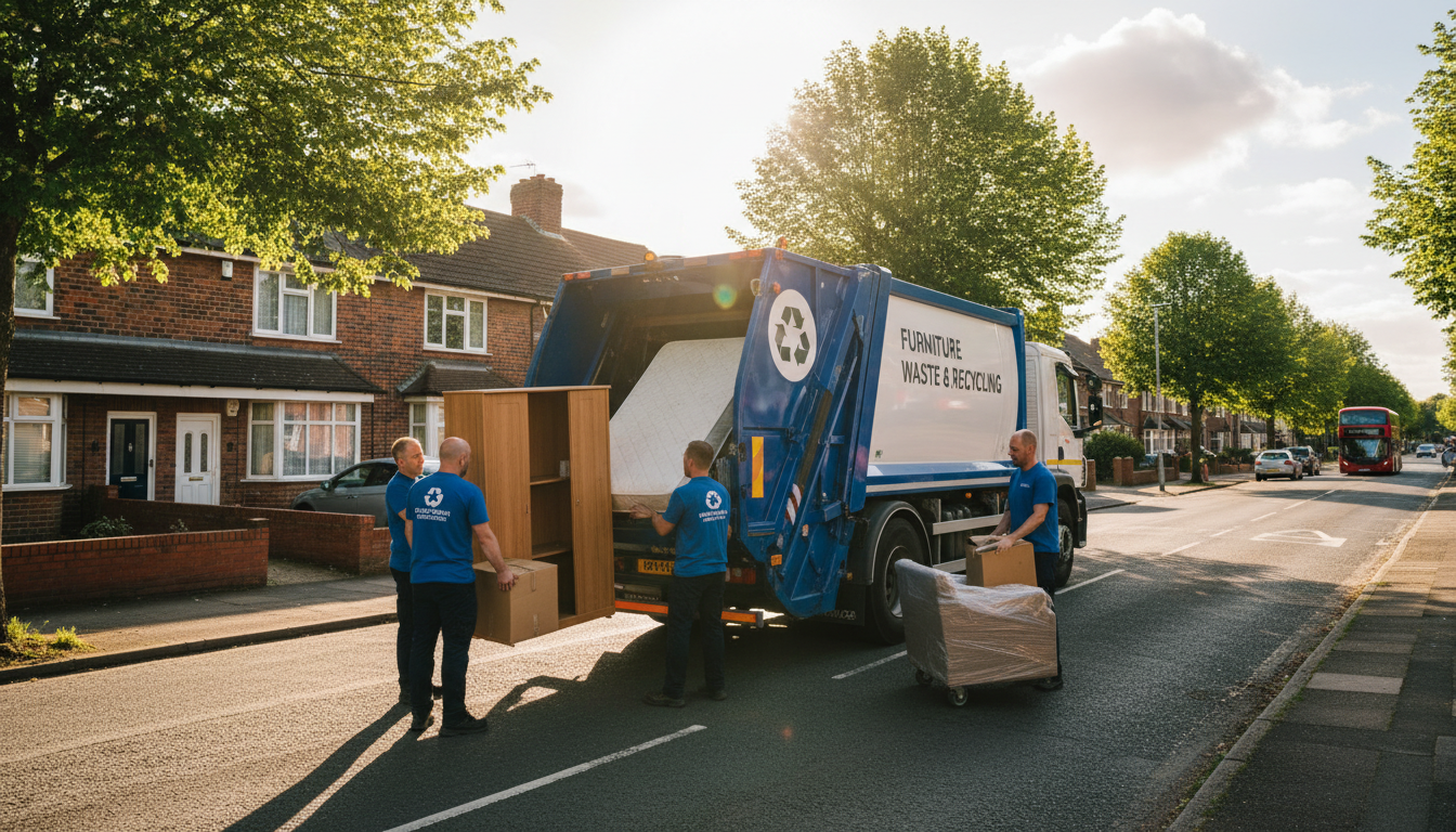 Professional Furniture Removal team in Castle Bromwich loading waste into van