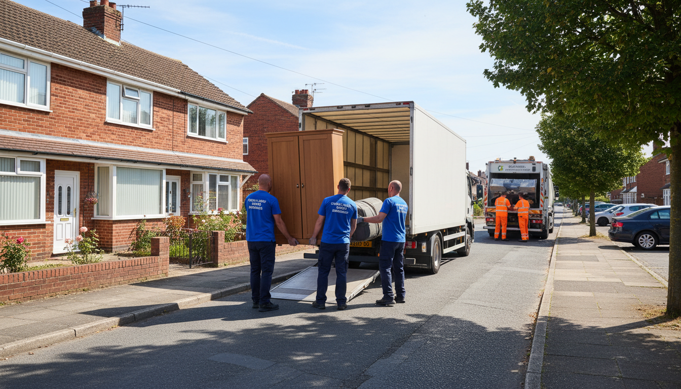 Professional Furniture Removal team in Chelmsley Wood loading waste into van