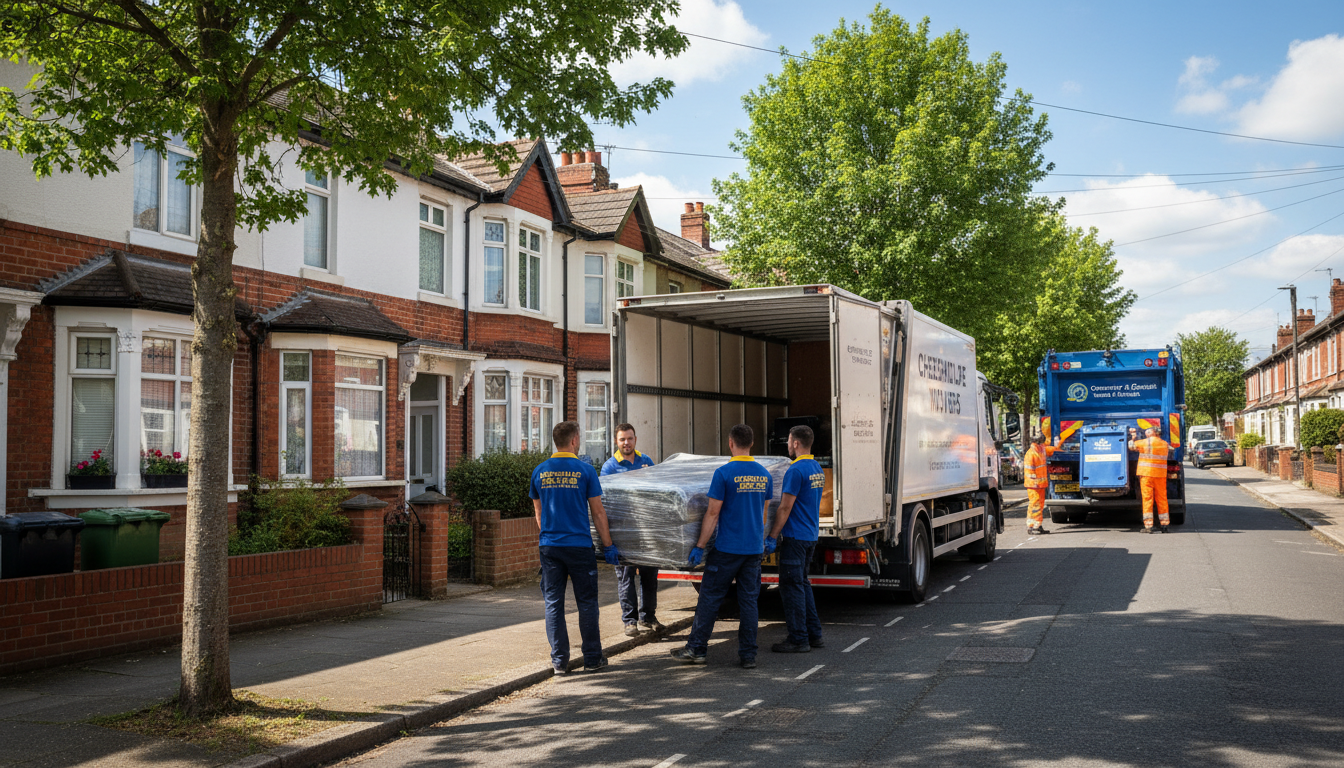 Professional Furniture Removal team in Cheylesmore loading waste into van
