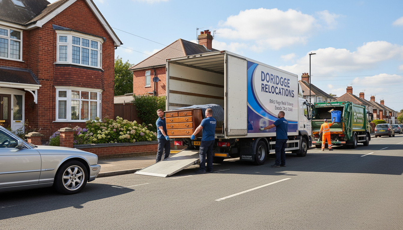 Professional Furniture Removal team in Dorridge loading waste into van
