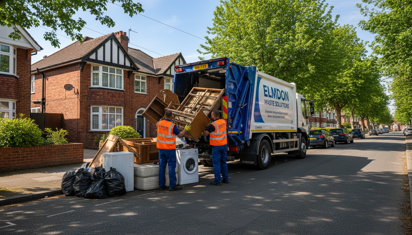Professional Furniture Removal team in Elmdon loading waste into van