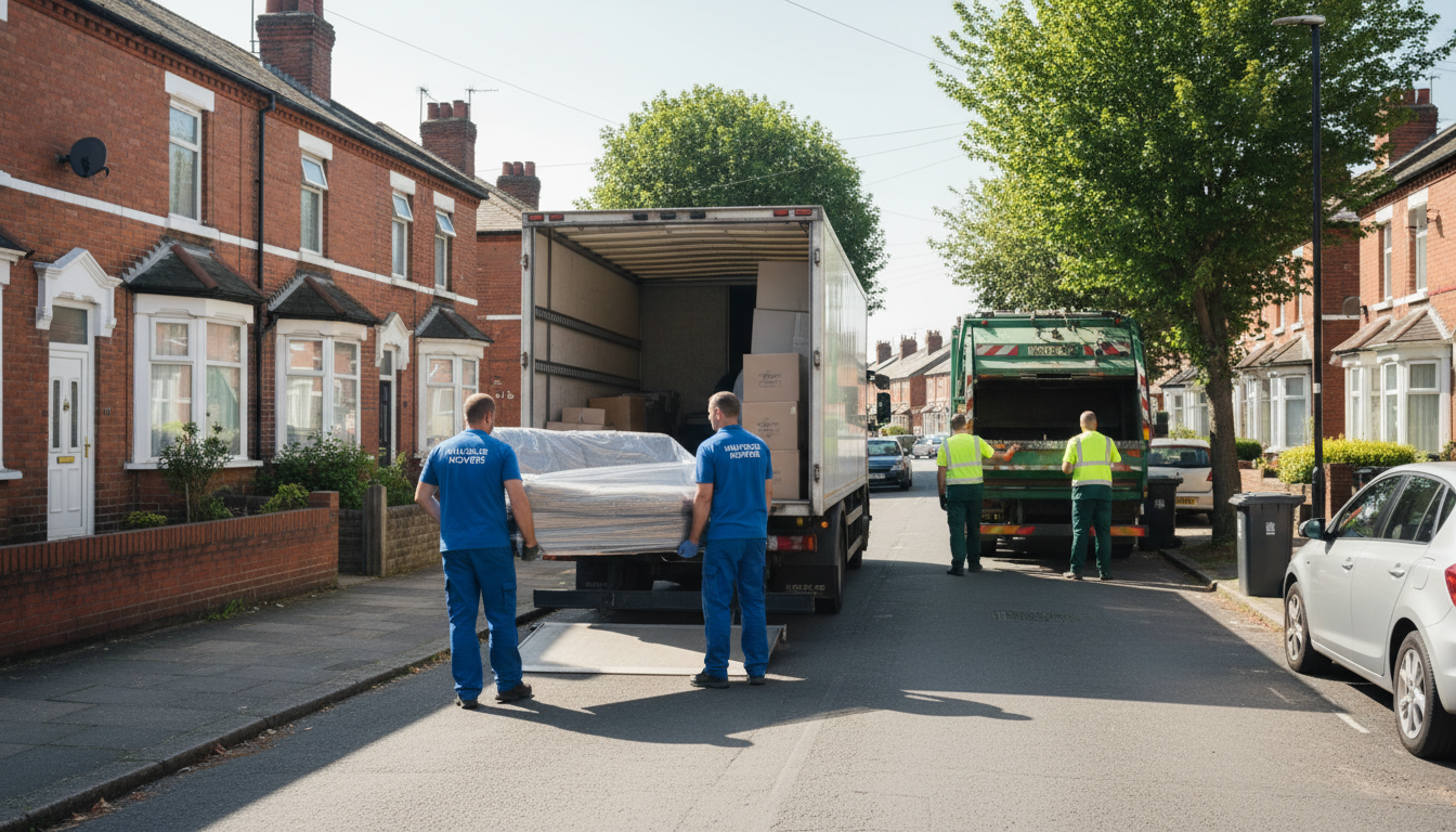 Professional Furniture Removal team in Hillfields loading waste into van
