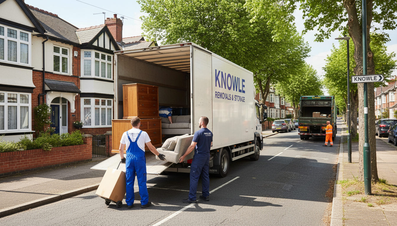 Professional Furniture Removal team in Knowle loading waste into van