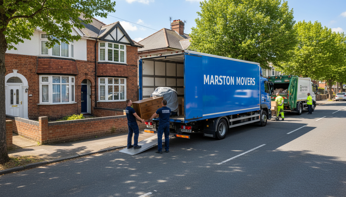 Professional Furniture Removal team in Marston Green loading waste into van
