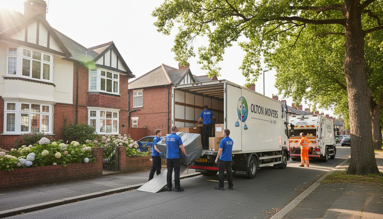 Professional Furniture Removal team in Olton loading waste into van