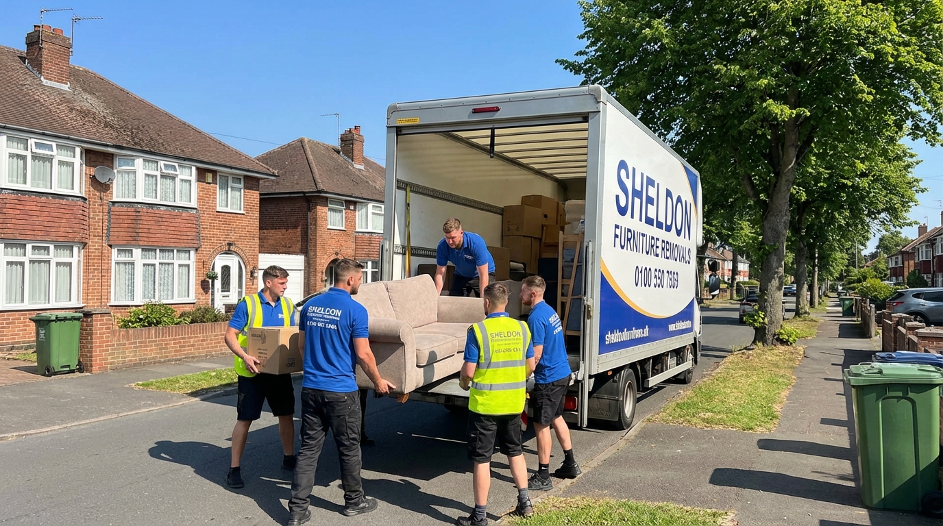 Professional Furniture Removal team in Sheldon loading waste into van