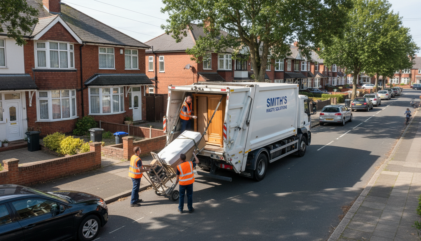 Professional Furniture Removal team in Smith's Wood loading waste into van