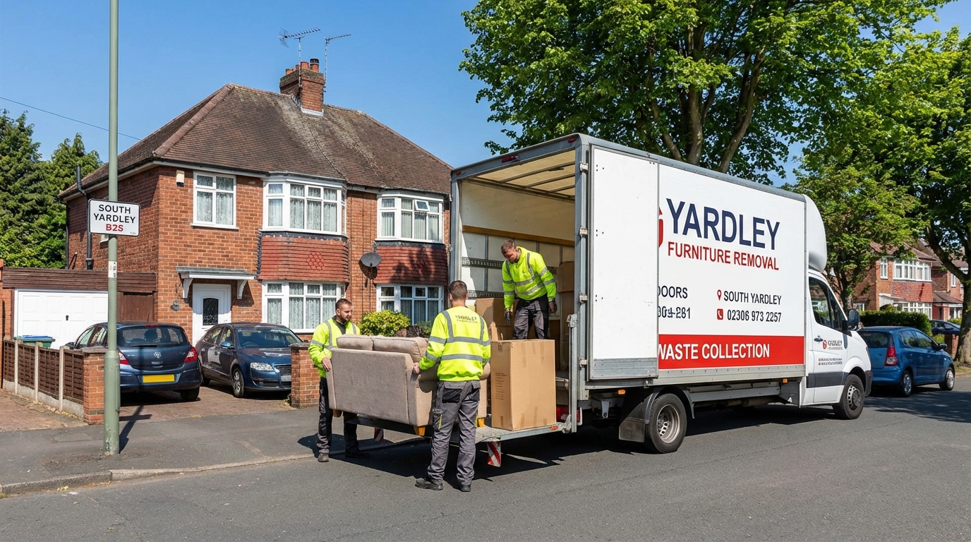 Professional Furniture Removal team in South Yardley loading waste into van