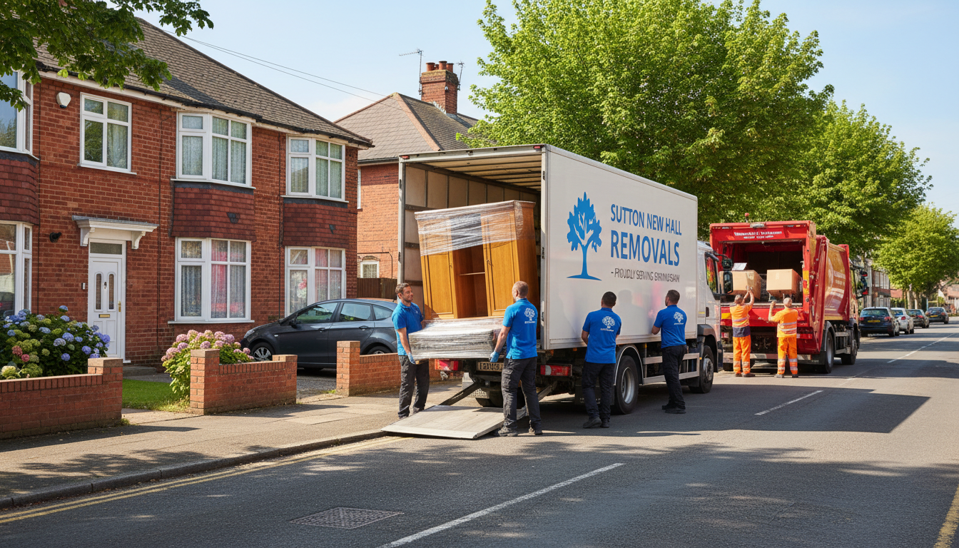 Professional Furniture Removal team in Sutton New Hall loading waste into van