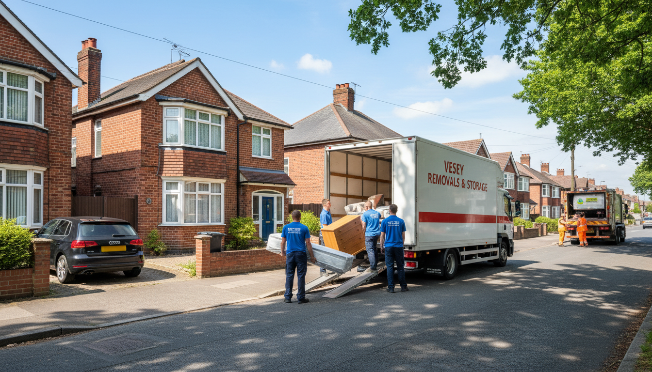 Professional Furniture Removal team in Sutton Vesey loading waste into van