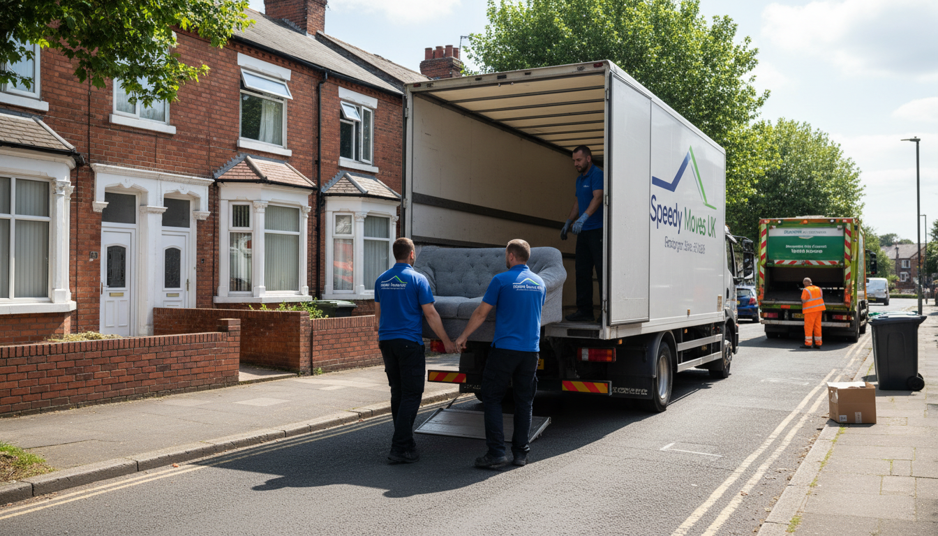Professional Furniture Removal team in Tyseley loading waste into van