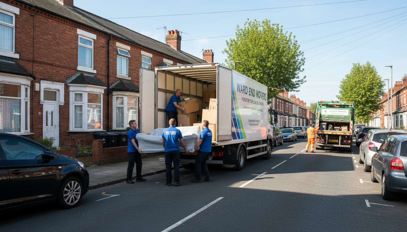 Professional Furniture Removal team in Ward End loading waste into van