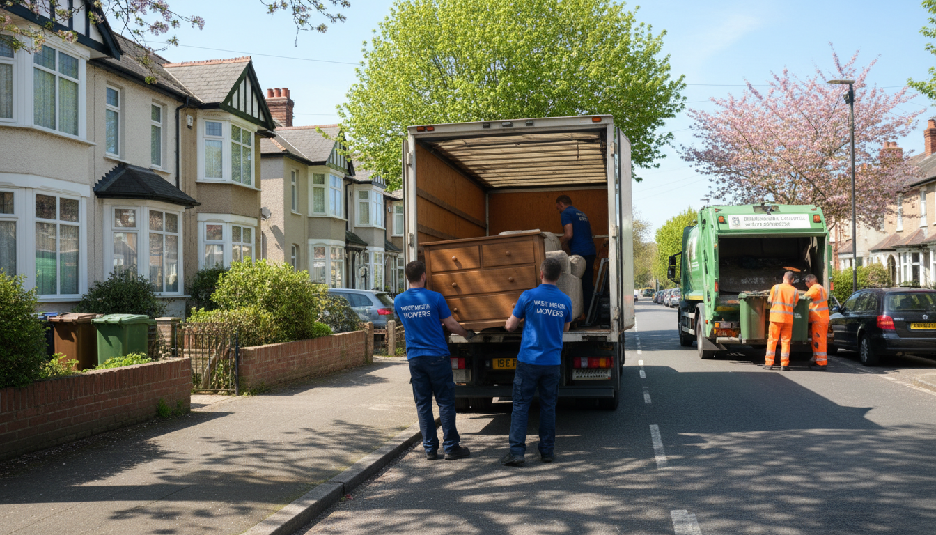 Professional Furniture Removal team in West Heath loading waste into van