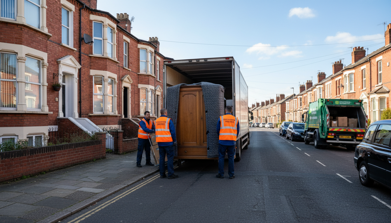 Professional Furniture Removal team in Wolverhampton loading waste into van