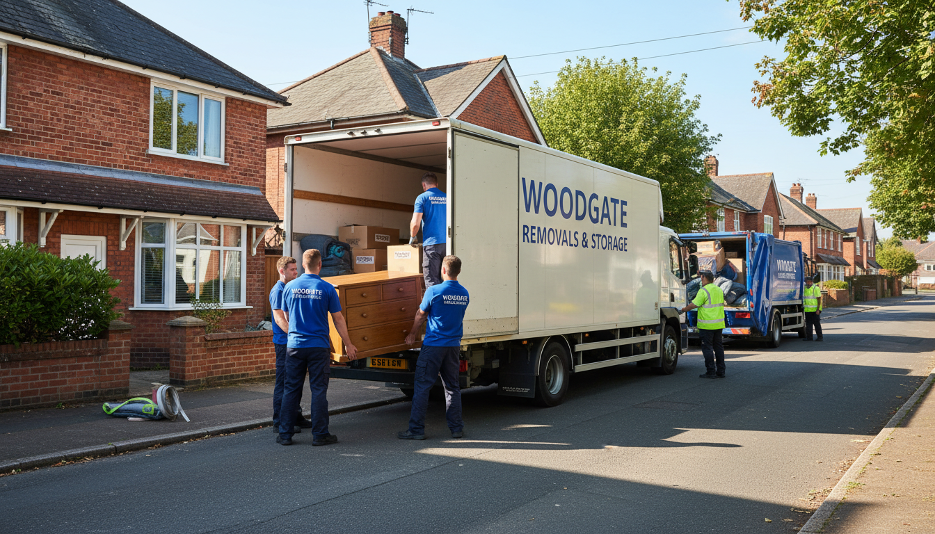 Professional Furniture Removal team in Woodgate loading waste into van