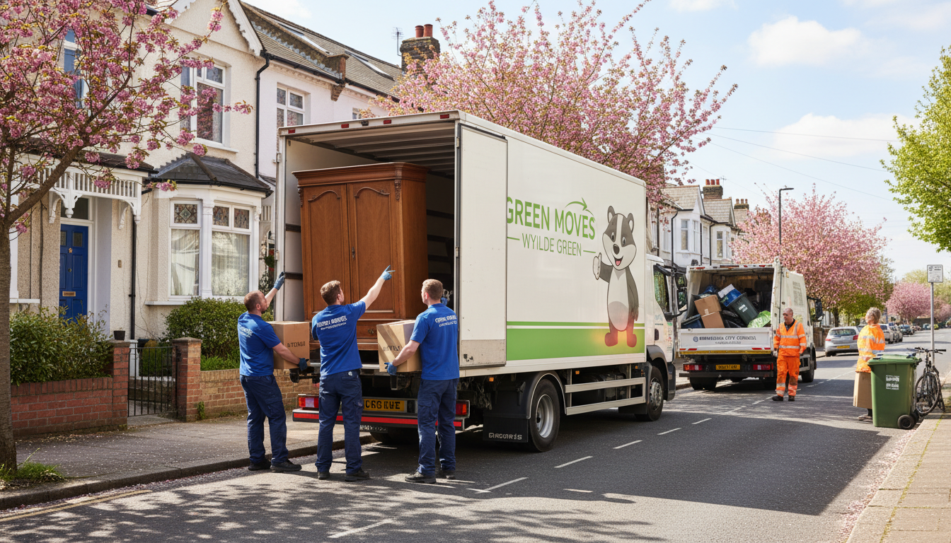 Professional Furniture Removal team in Wylde Green loading waste into van