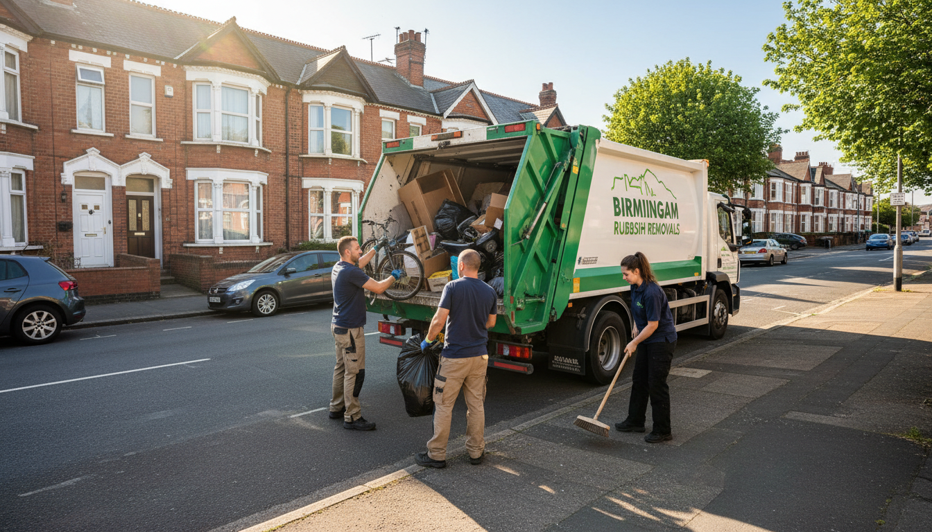 Professional Garage Clearance team in Birmingham loading waste into van