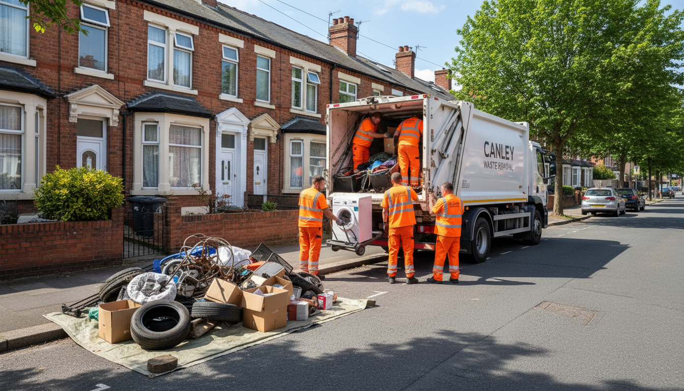 Professional Garage Clearance team in Canley loading waste into van