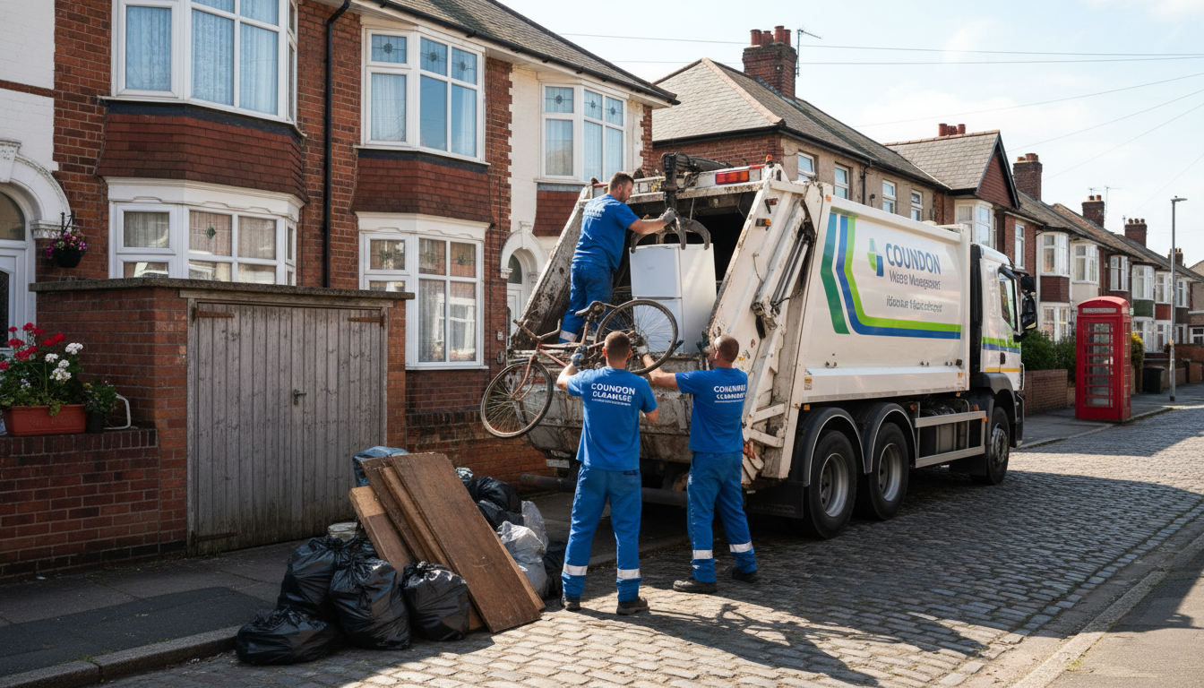 Professional Garage Clearance team in Coundon loading waste into van