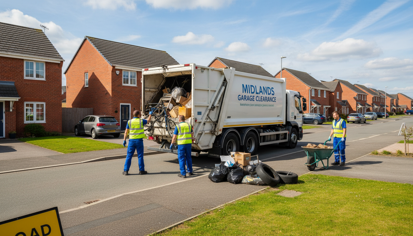 Professional Garage Clearance team in Dickens Heath loading waste into van