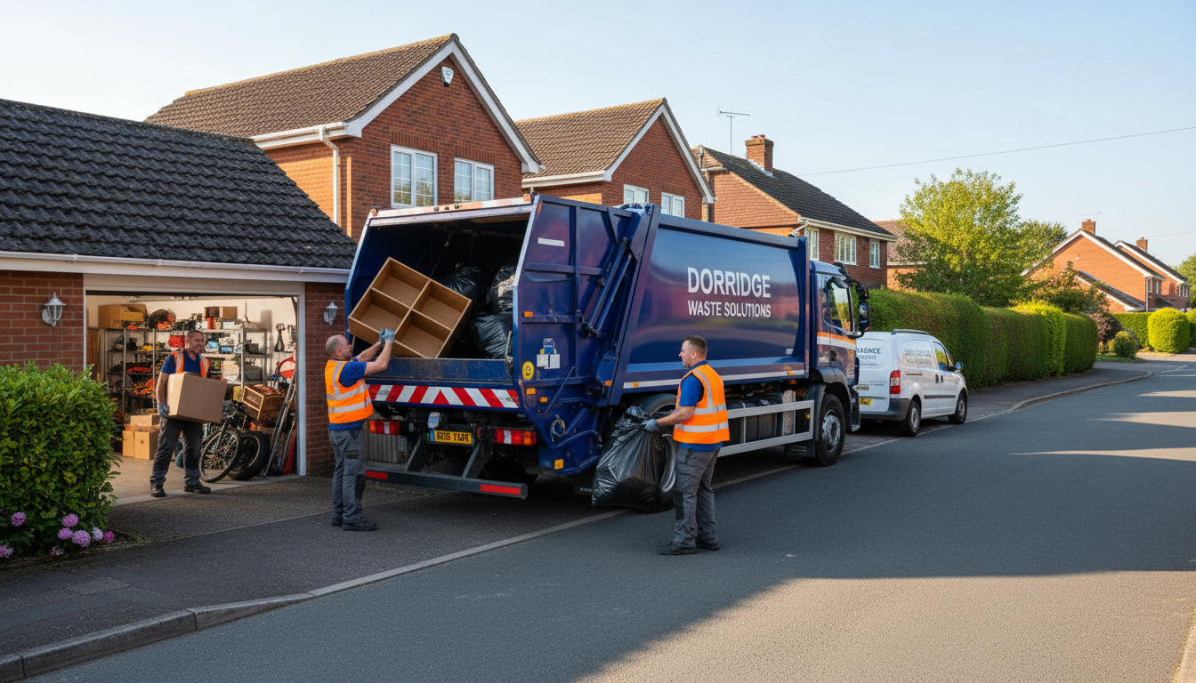 Professional Garage Clearance team in Dorridge loading waste into van