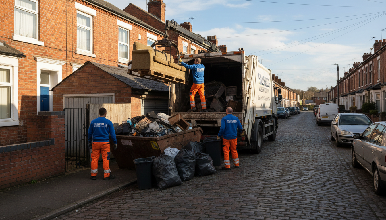 Professional Garage Clearance team in Hillfields loading waste into van