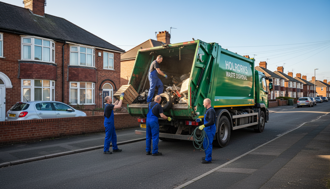 Professional Garage Clearance team in Holbrooks loading waste into van