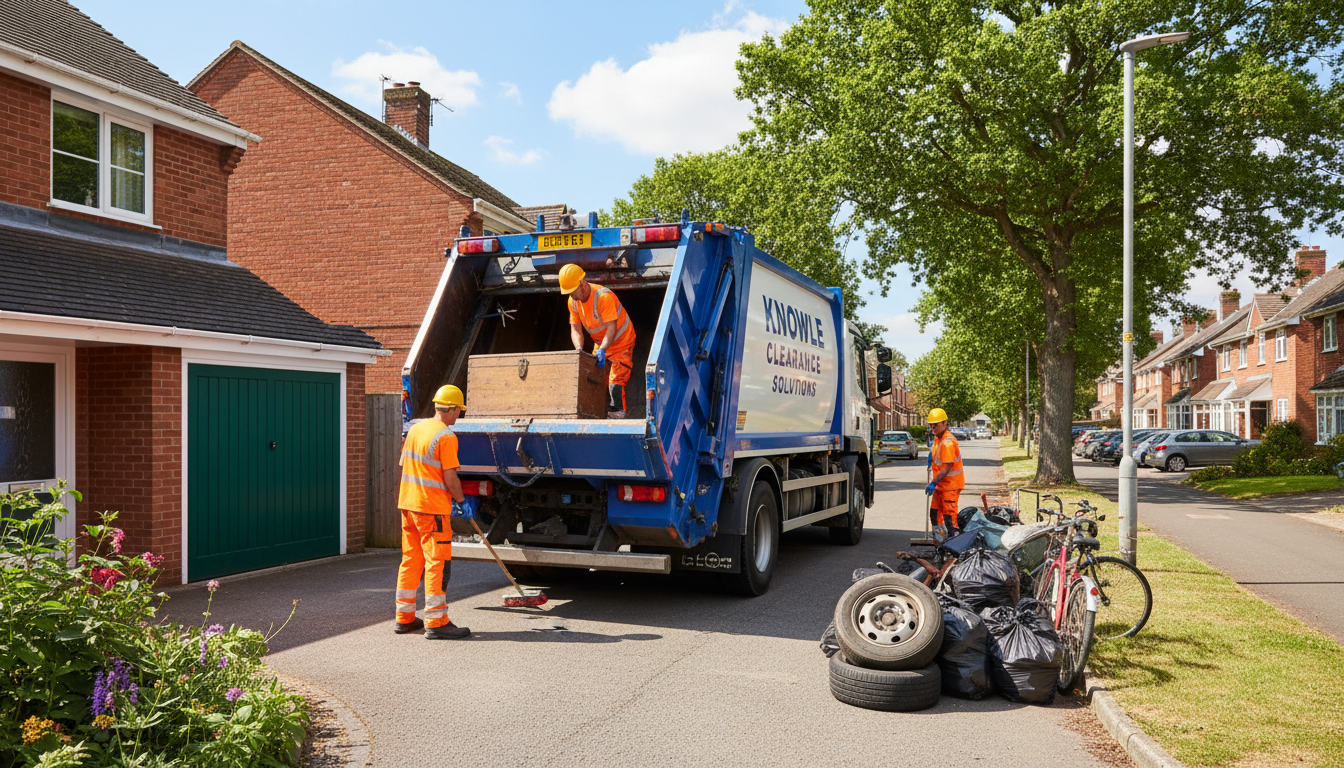 Professional Garage Clearance team in Knowle loading waste into van