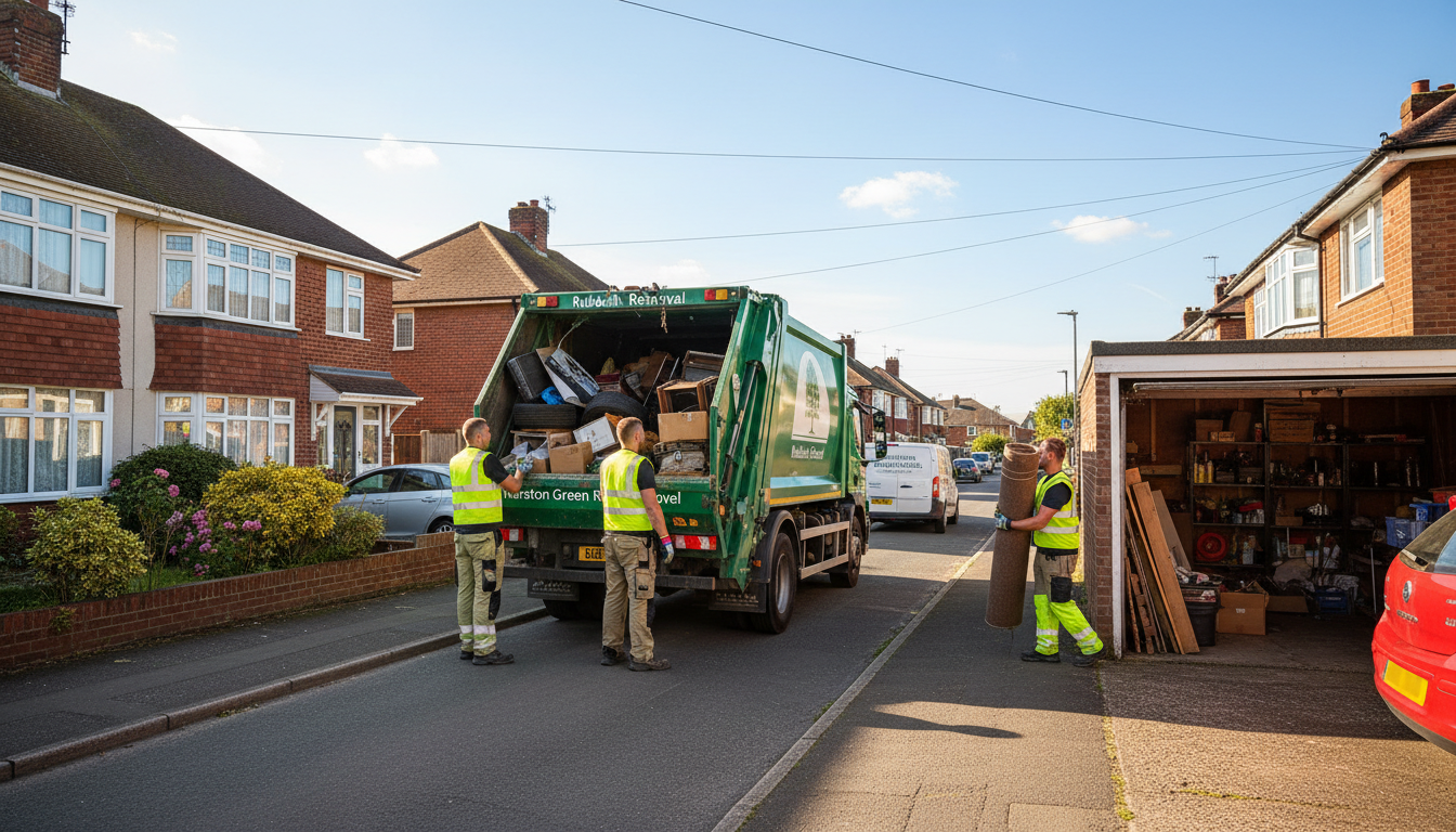 Professional Garage Clearance team in Marston Green loading waste into van