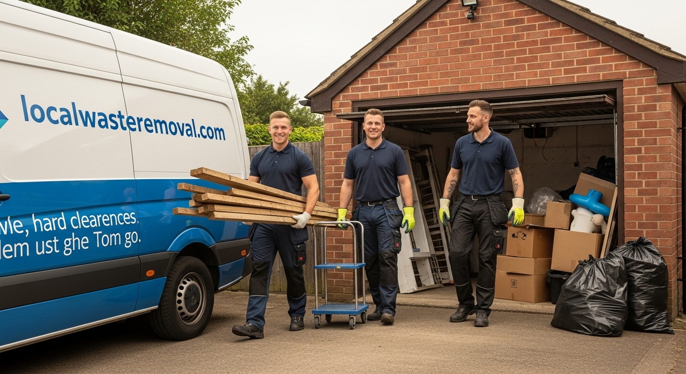 Professional Garage Clearance team in Moseley loading waste into van