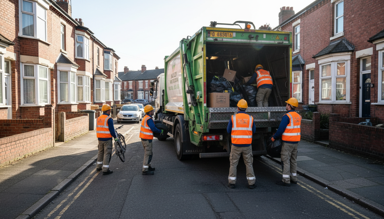 Professional Garage Clearance team in Saltley loading waste into van
