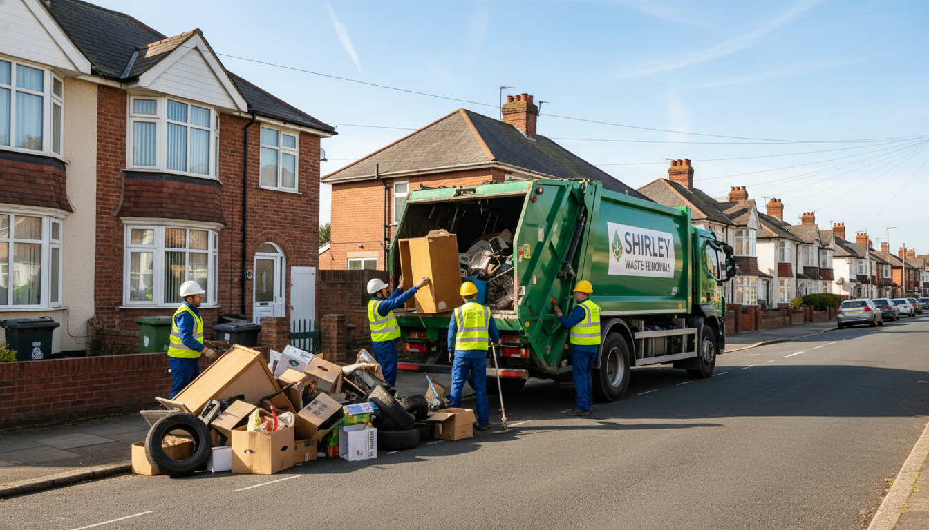 Professional Garage Clearance team in Shirley loading waste into van