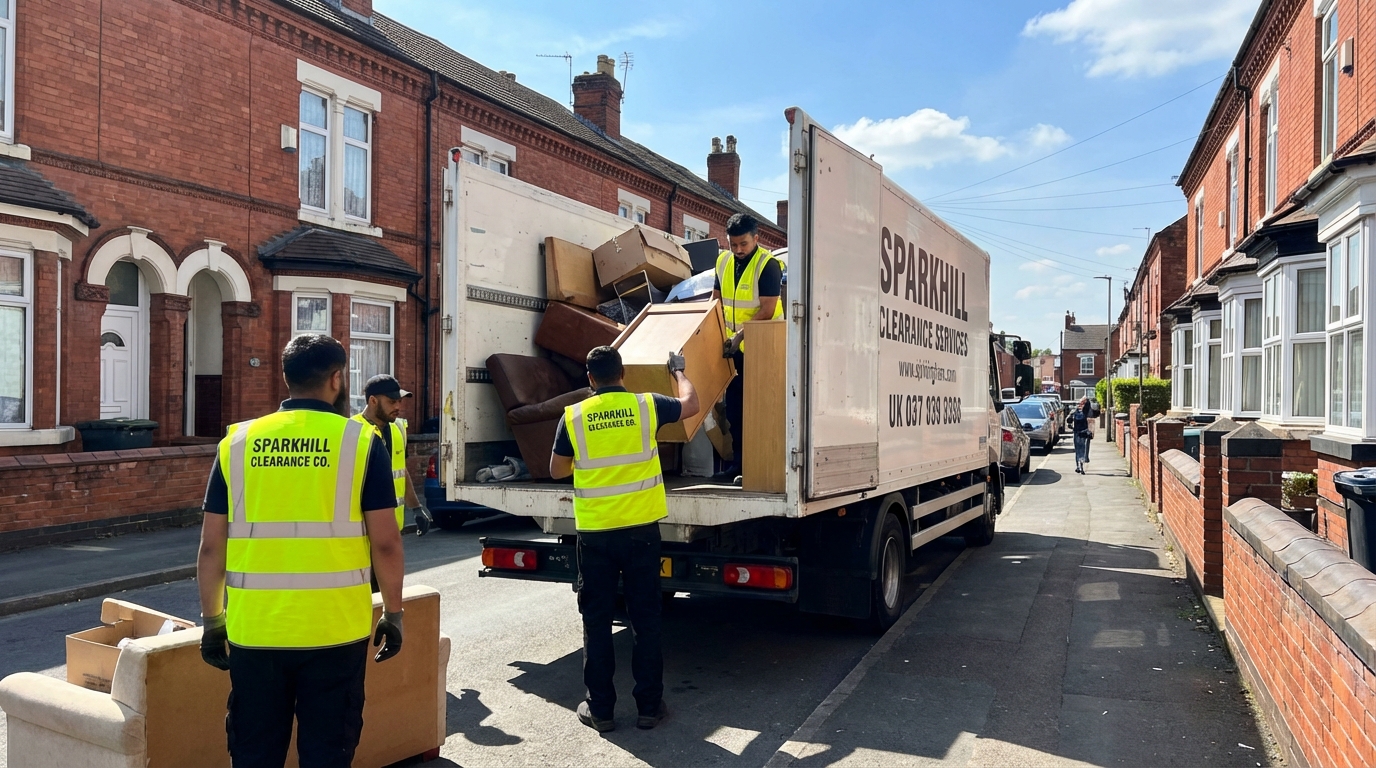 Professional Garage Clearance team in Sparkhill loading waste into van