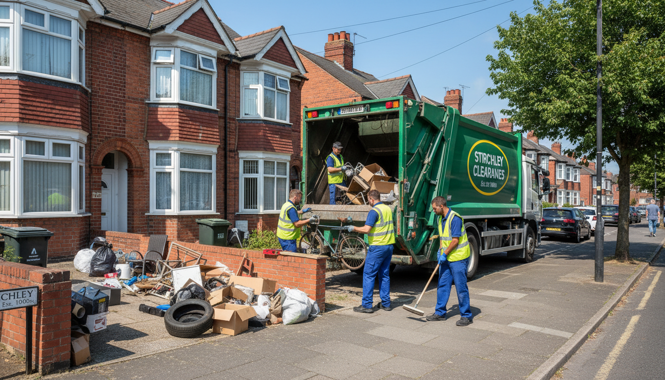Professional Garage Clearance team in Stirchley loading waste into van