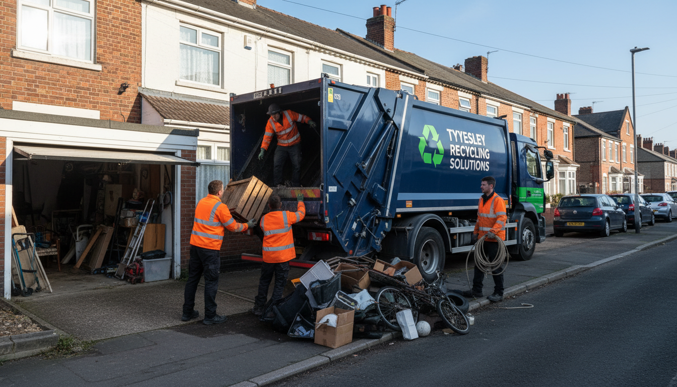 Professional Garage Clearance team in Tyseley loading waste into van
