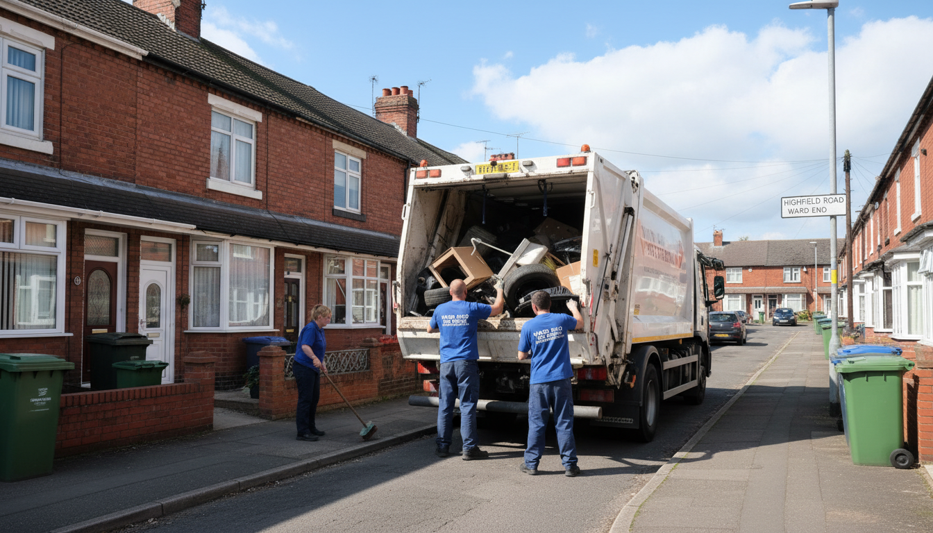 Professional Garage Clearance team in Ward End loading waste into van