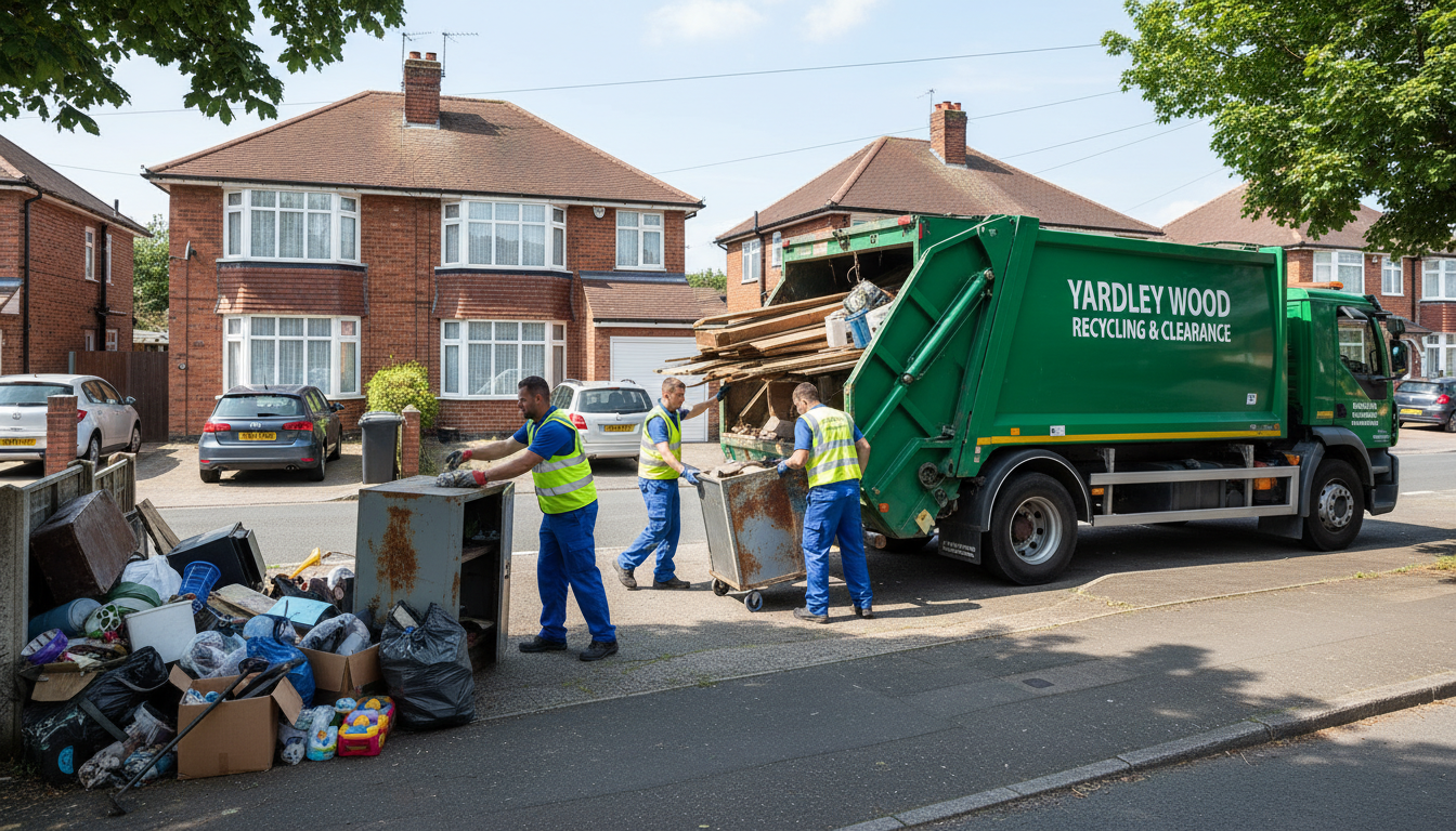 Professional Garage Clearance team in Yardley Wood loading waste into van
