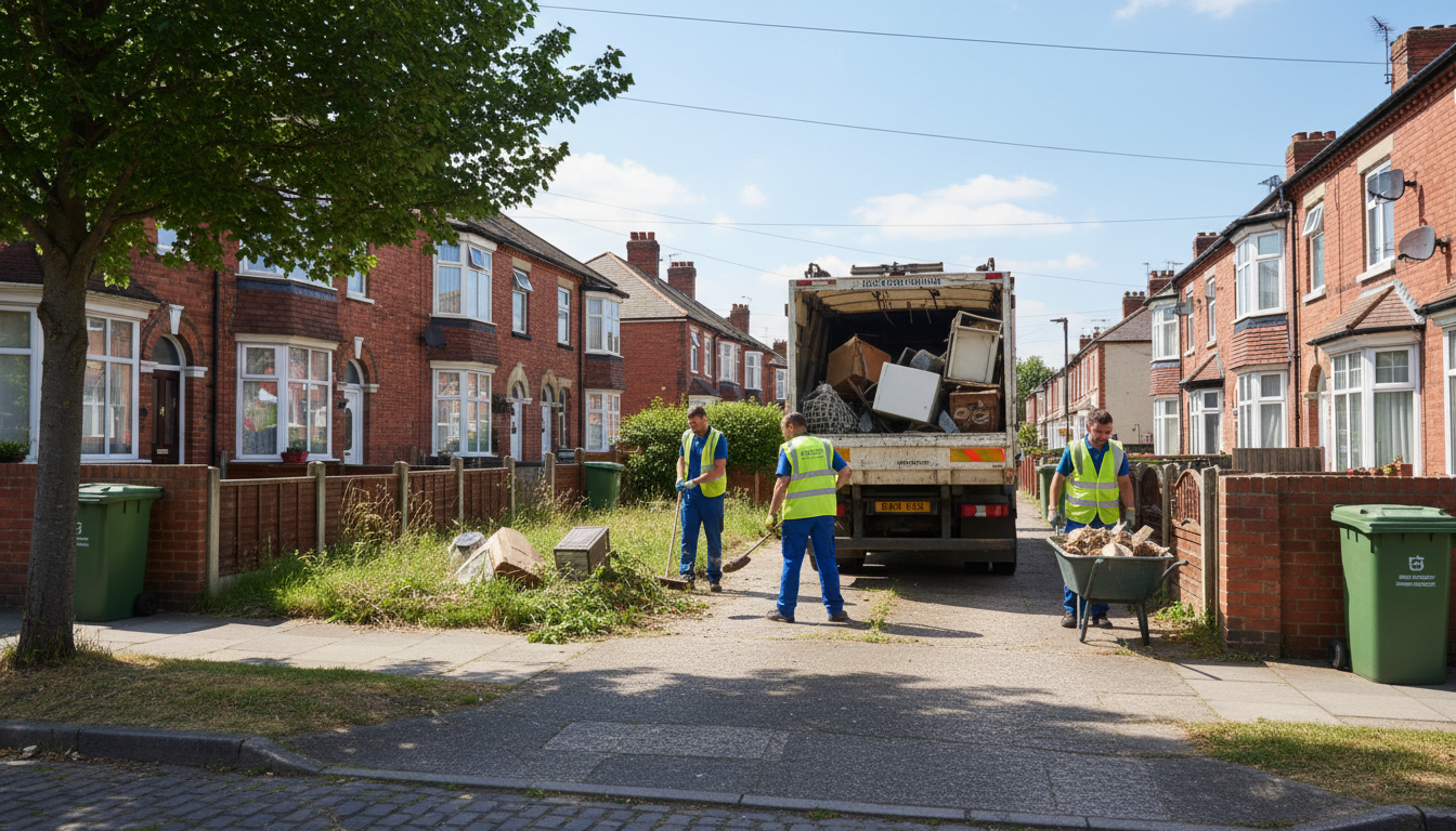 Professional Garage Clearance team in Yardley loading waste into van