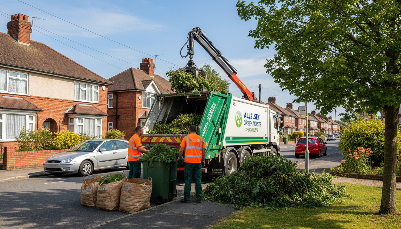 Professional Garden Waste Removal team in Allesley loading waste into van