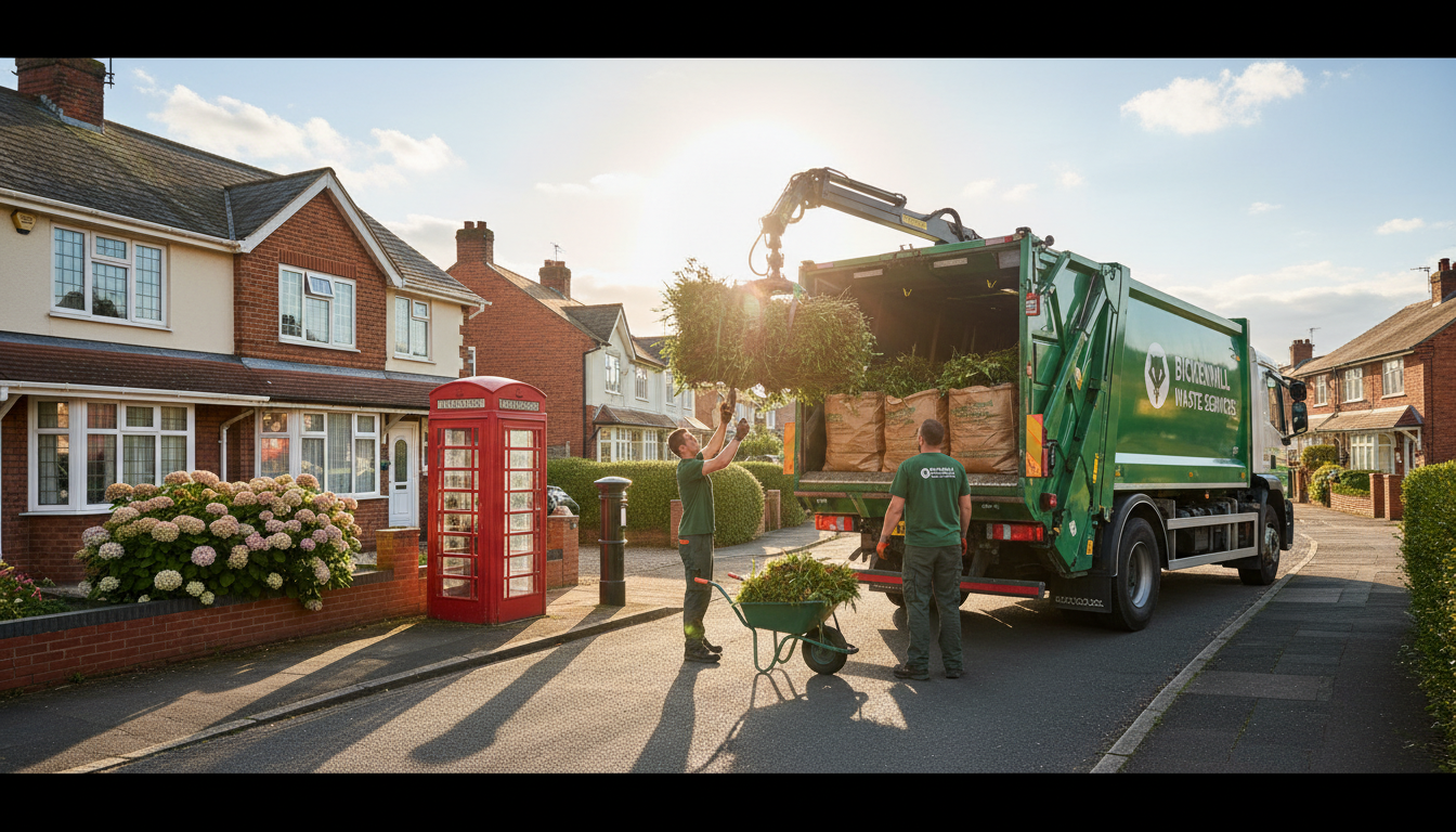 Professional Garden Waste Removal team in Bickenhill loading waste into van
