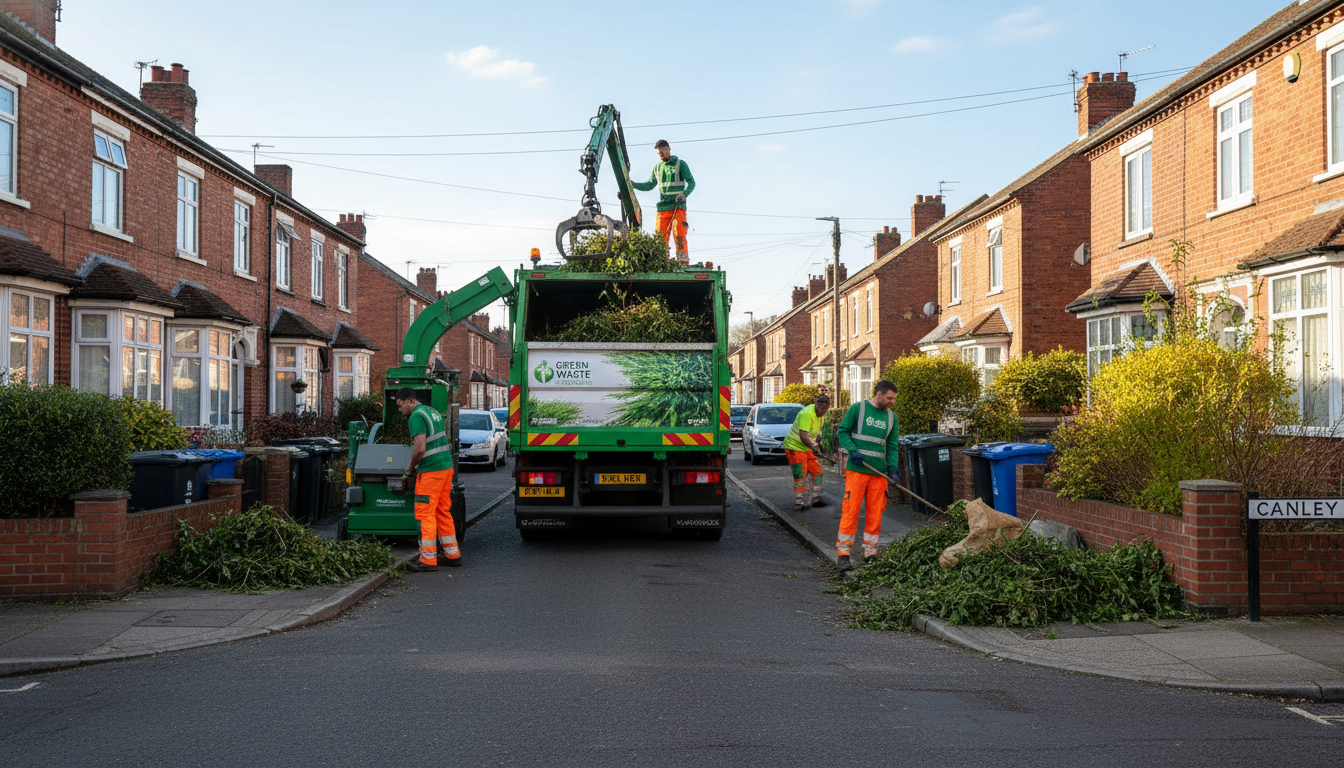 Professional Garden Waste Removal team in Canley loading waste into van